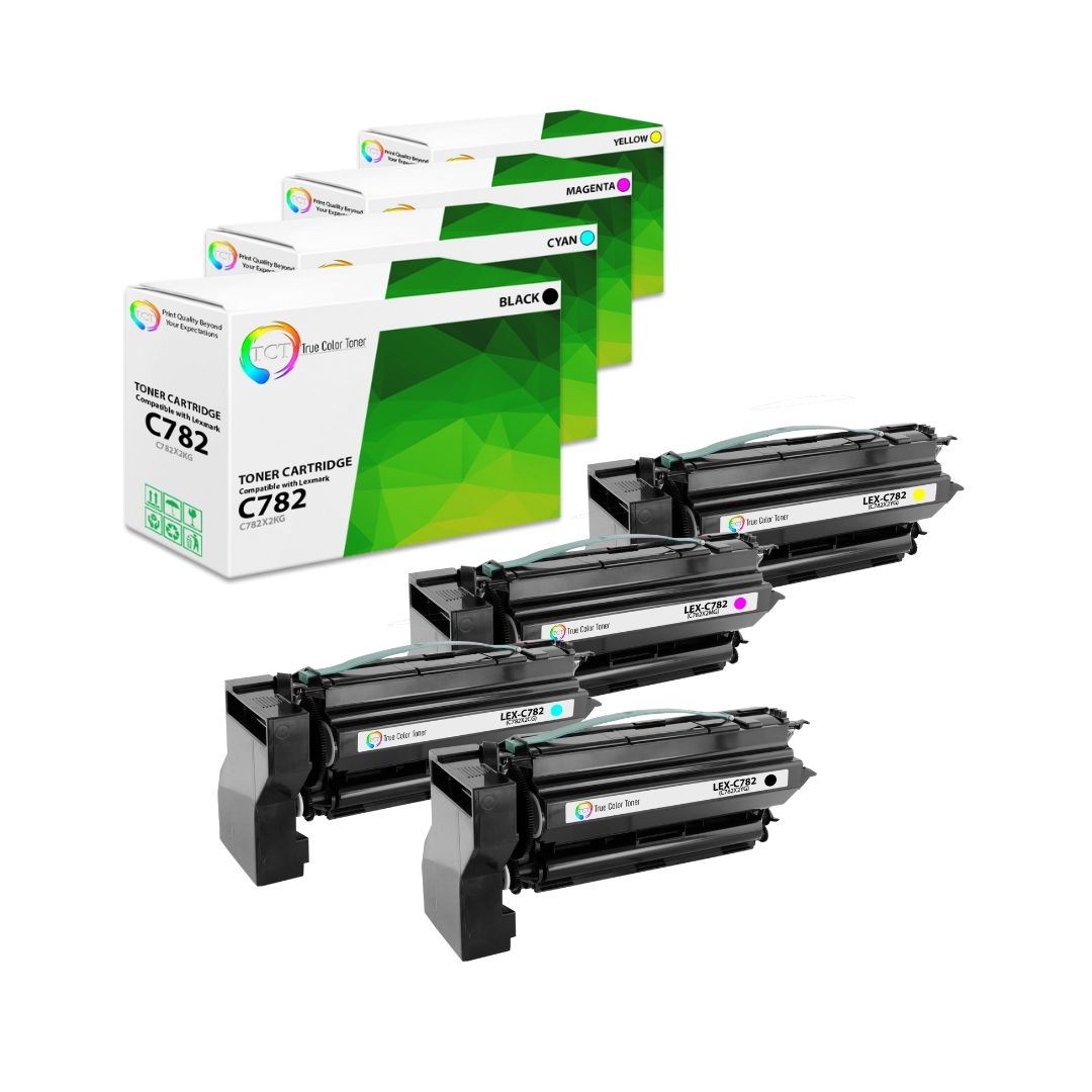 4Pk TCT Prem For Lexmark C782DN C782DTN C782N Compatible Toner Cartridge (BCMY)