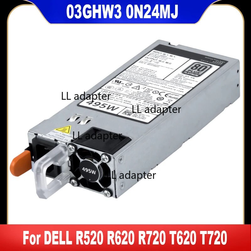 03GHW3 0N24MJ Original For DELL R520 R620 R720 T620 T720 495W Power Supply
