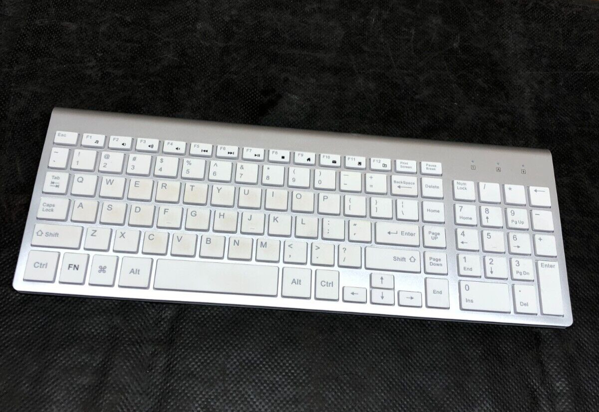 JoyAccess KB2US Slim Wireless Keyboard - Silver/White (NO Receiver) (No Mouse)