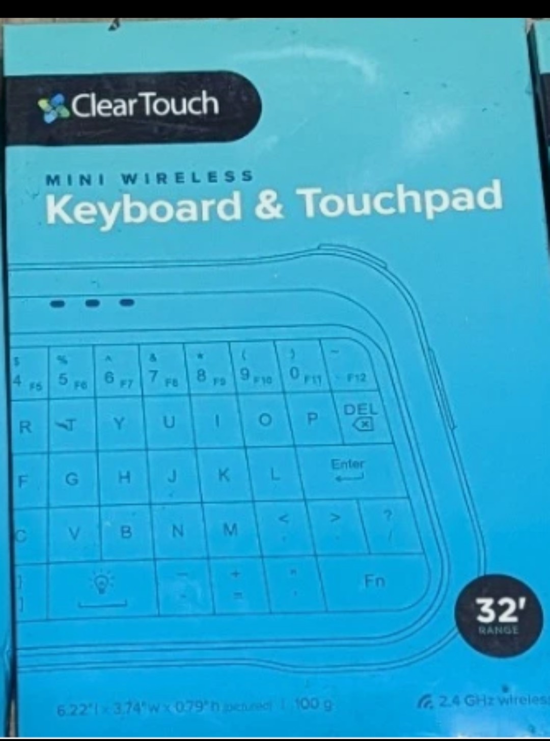 Cleartouch Mini Wireless Keyboard/Touchpad - Mobile, Backlit - Great Gift - NEW