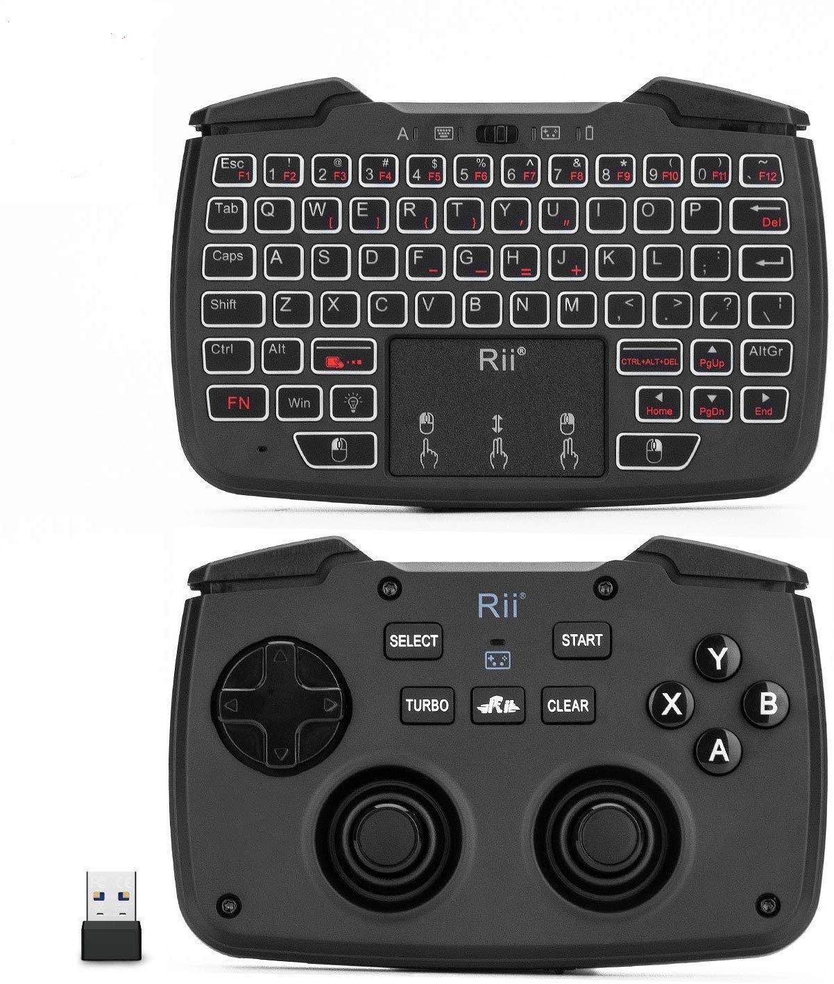(Backlit Version)Rii RK707 3 in 1 Multifunctional 2.4GHz 2.4G version, black