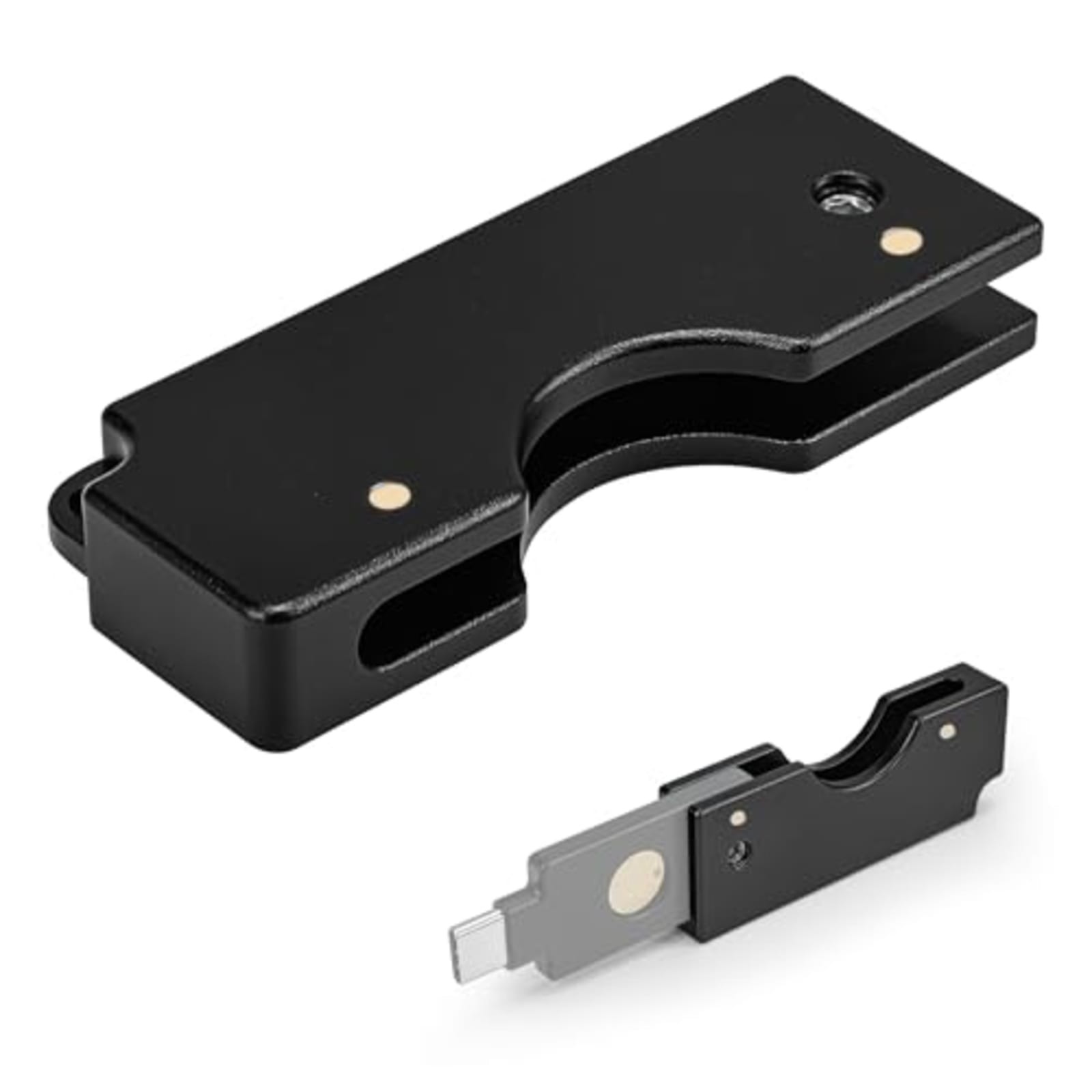 Aluminum Keychain Case for YubiKey 5C NFC Yubico Security Key C NFC Black