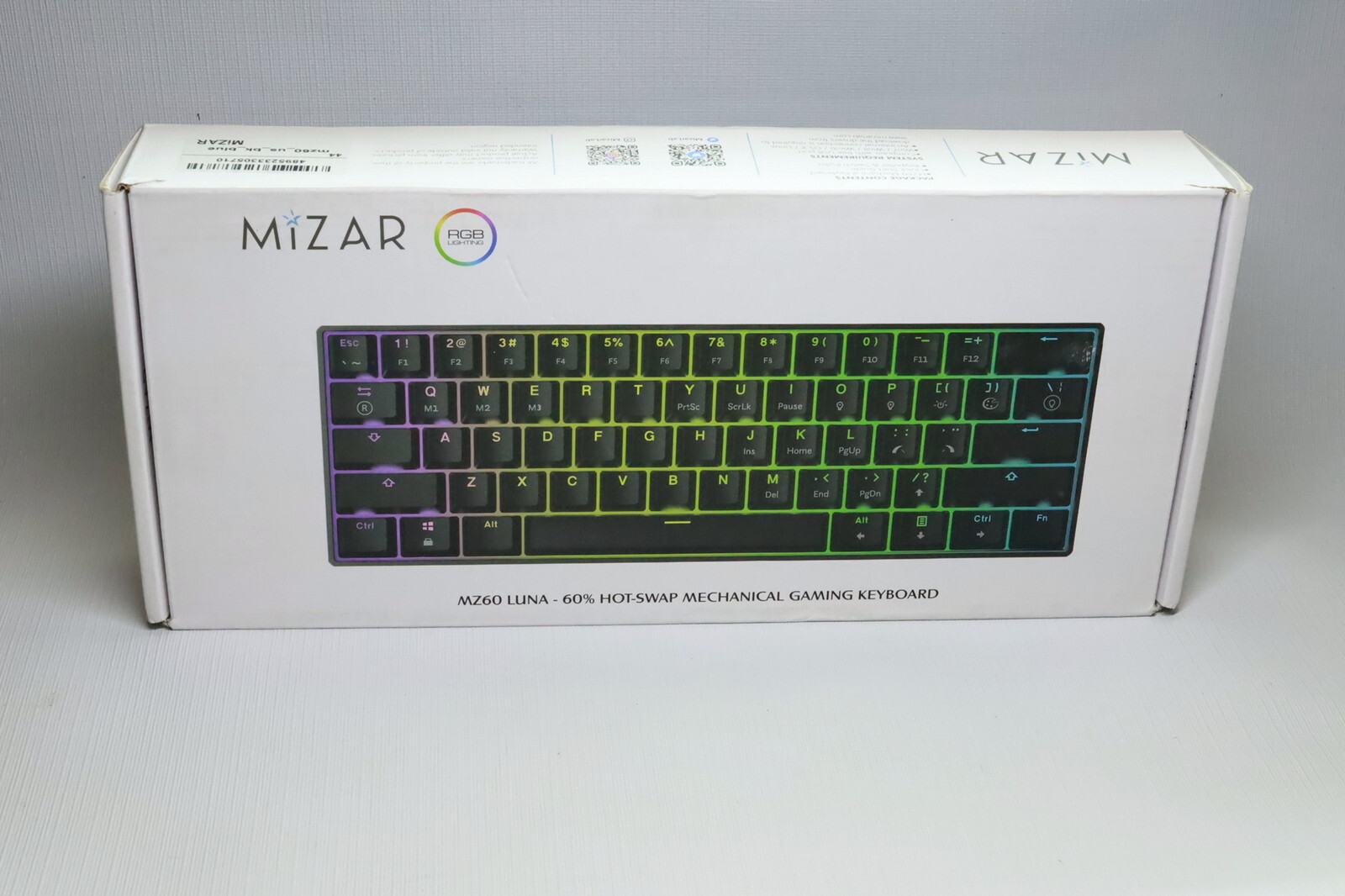 Mizar MZ60  RGB Luna Mechanical Gaming Keyboard 60% Hot Swap Black