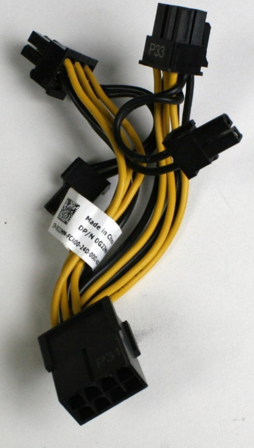 Dell/EMC G22MM Y-Type GPU-power cable Splitter 1x 8 Pin to 2x 6+2 Pin