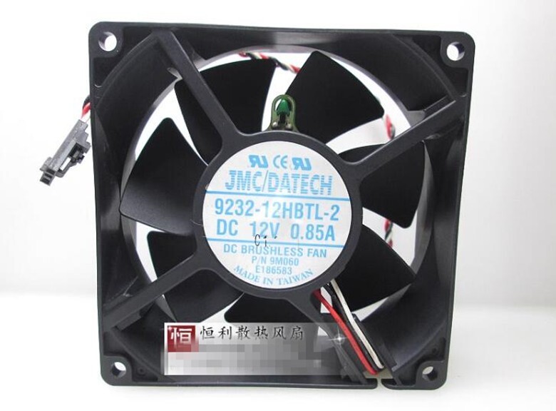 1PC JMC DATECH 9232-12HBTL-2 12V 0.85A Temperature Control 9032 9CM 3-wire Fan