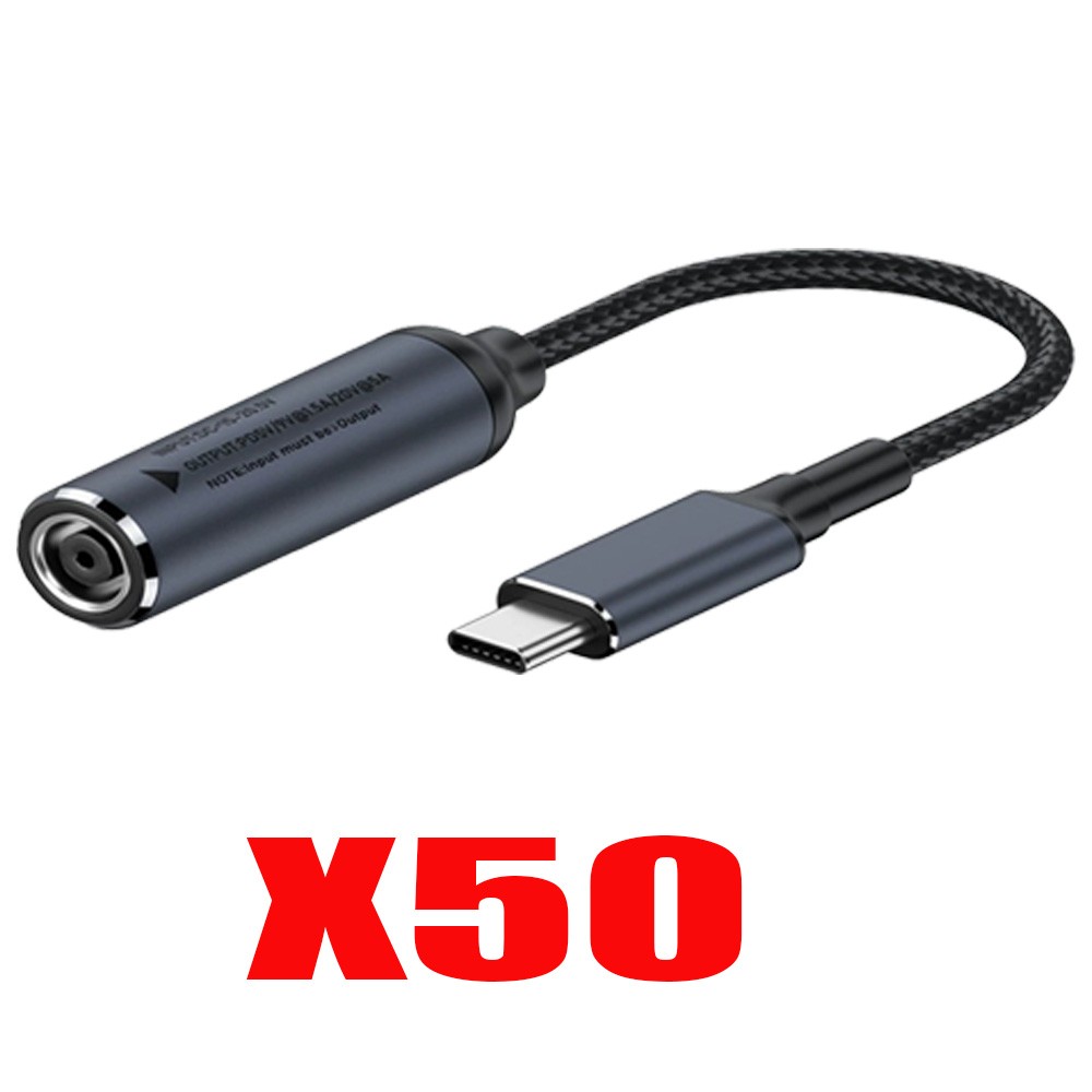 50pcs New for HP DELL 100W  7.4mm Power Adapter Converter Cable To USB-C Port