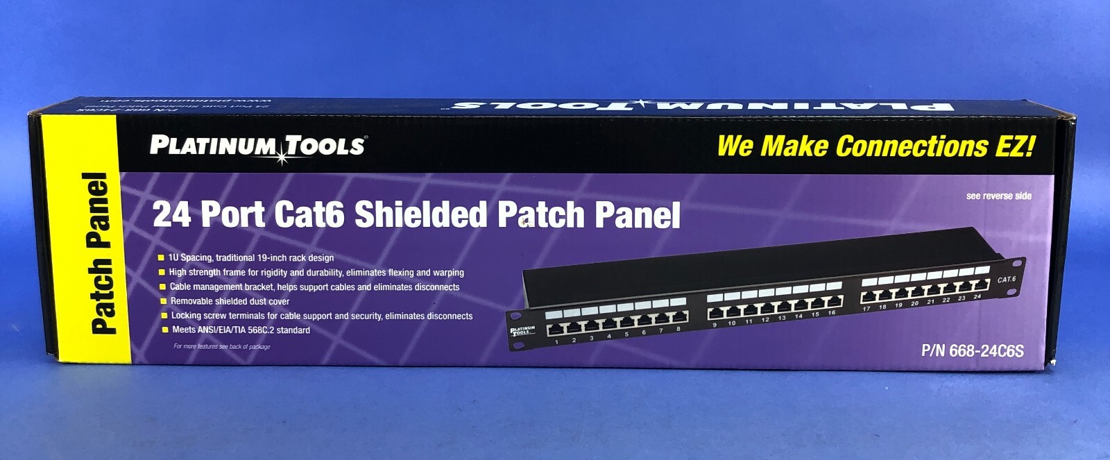 Platinum Tools 24 Port Cat6 Shielded Patch Panel PN: 668-24C6S - NEW