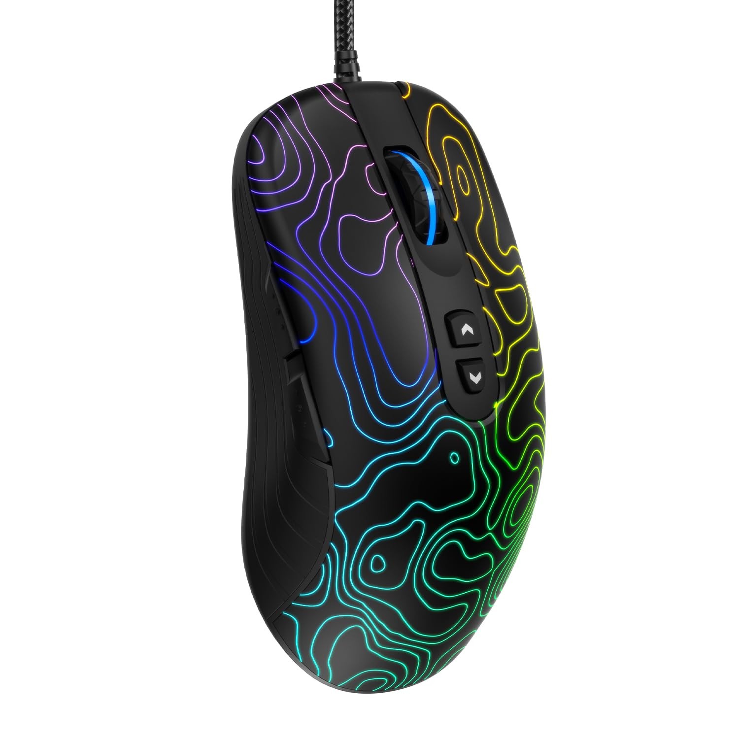 Womier G706 USB Wired Gaming Mouse 12000 DPI RGB Backlit Black Topographic