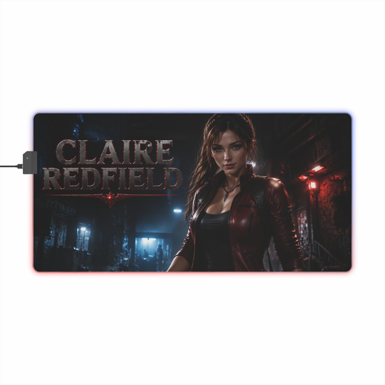 Claire Redfield Gaming Desk Pad RGB LED Mouse Mat Keyboard Mat PC Gamer Gift