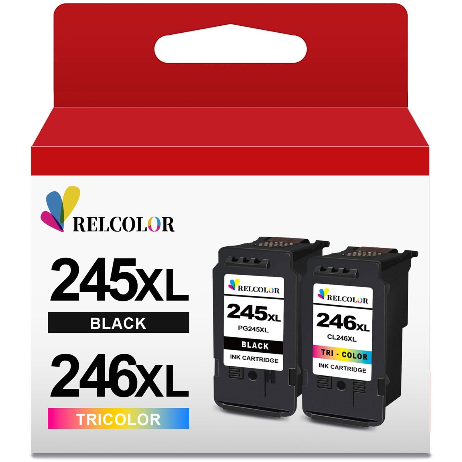 Compatible Ink Cartridge Replacement for Canon 245XL 246XL (Black Color 2 Pac...