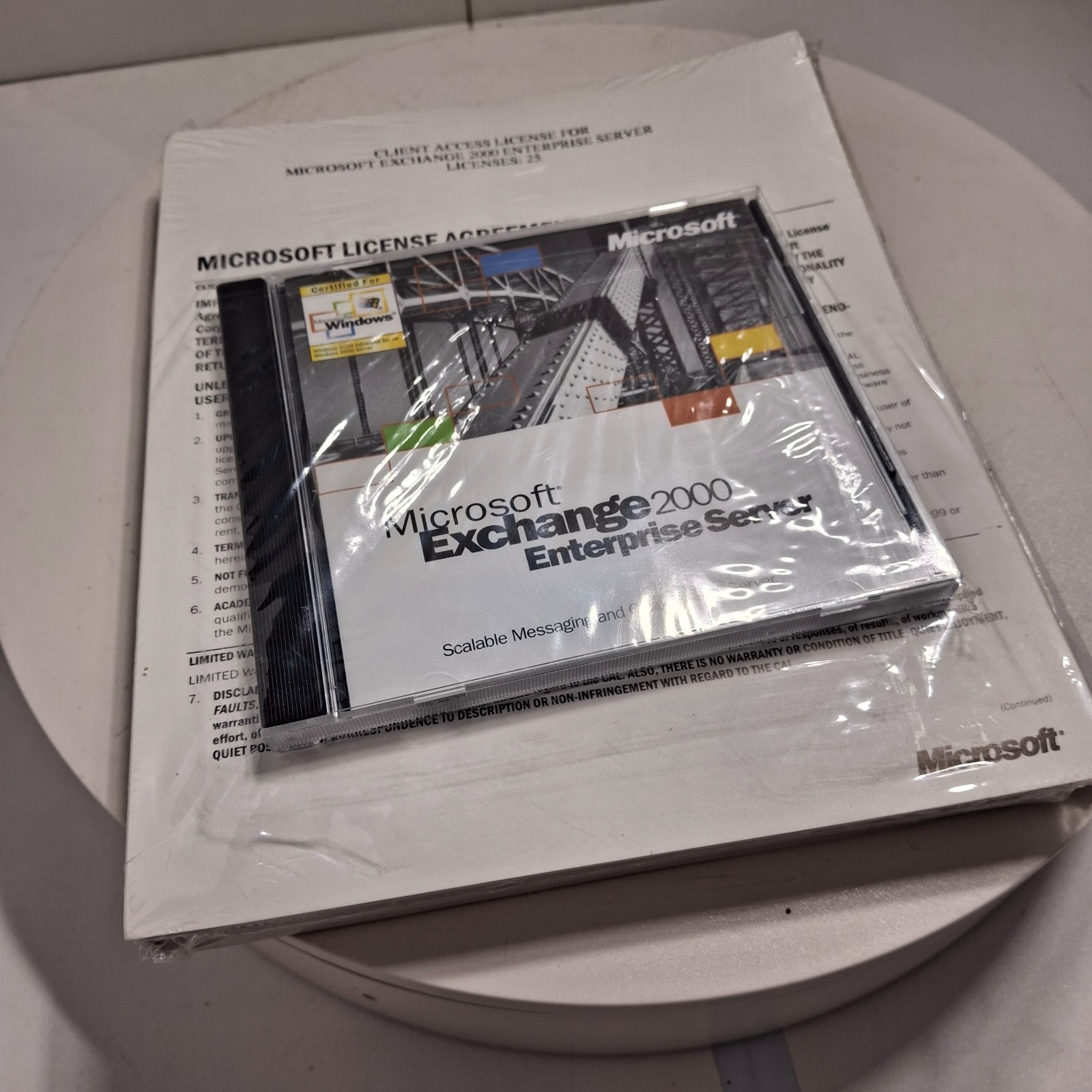 Microsoft Exchange 2000 Enterprise Server 25 User License Factory Sealed Box