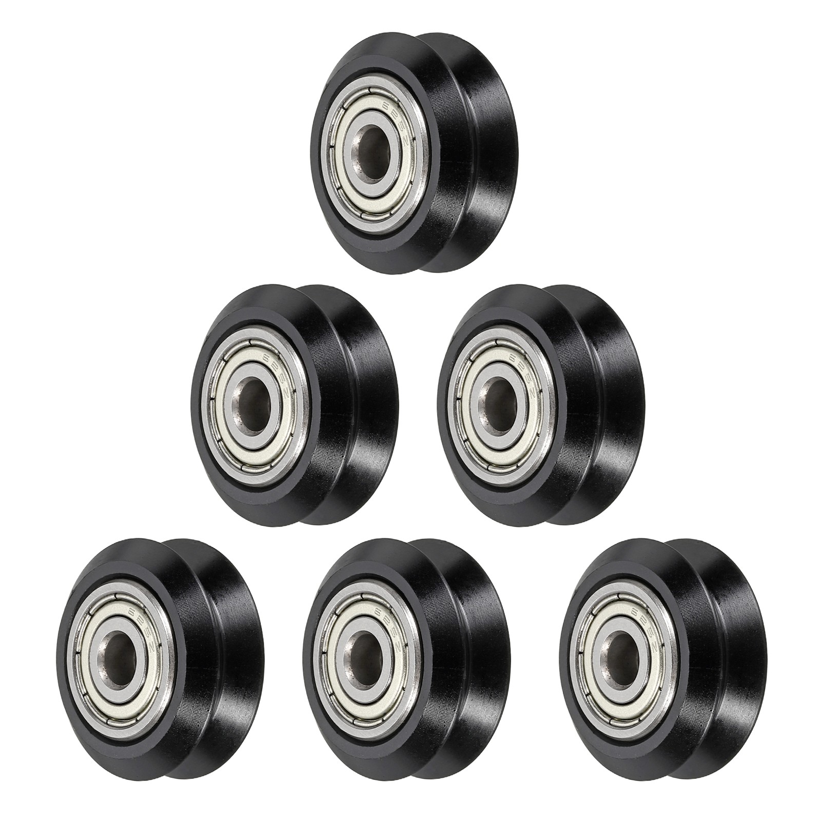 6pcs 3D Printer Wheels V Slot POM Pulley Wheels Gantry Wheel Black 625zz