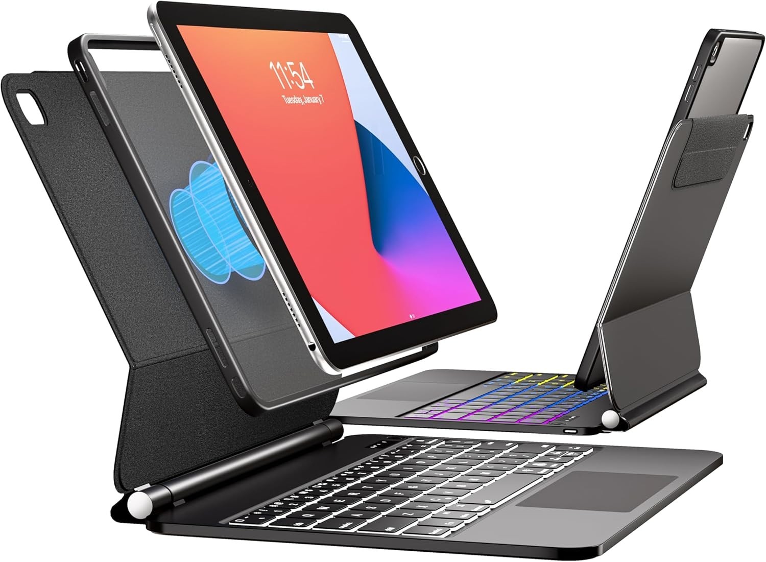 Magic for iPad 9th 8th 7th Generation 10.2 inch Case with Keyboard, Trackpad Flo