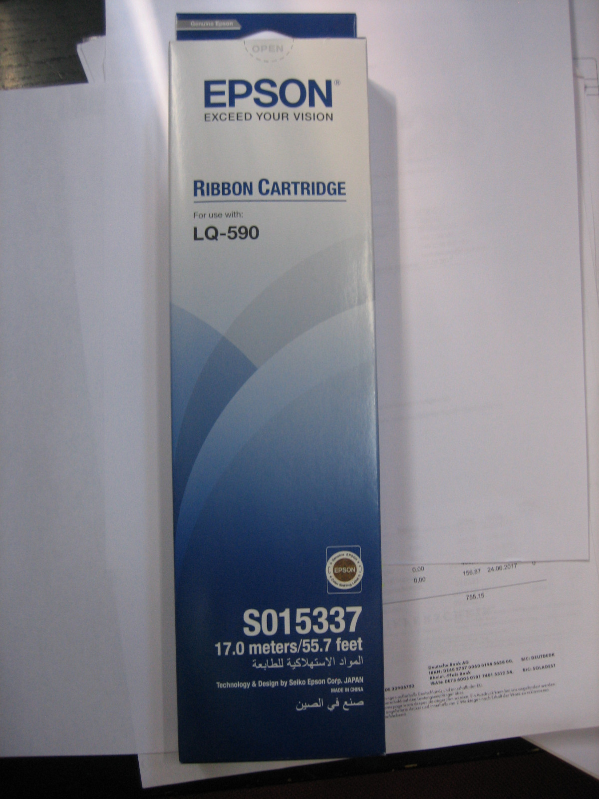 Epson Black S015337 Ribbon Dot Matrix Printer LQ-590 Ink Ribbon Original OVP