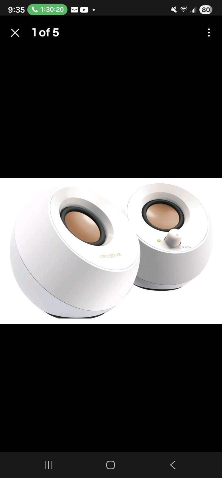Creative Labs Creative Pebble USB 2.0 Desktop Speakers - White