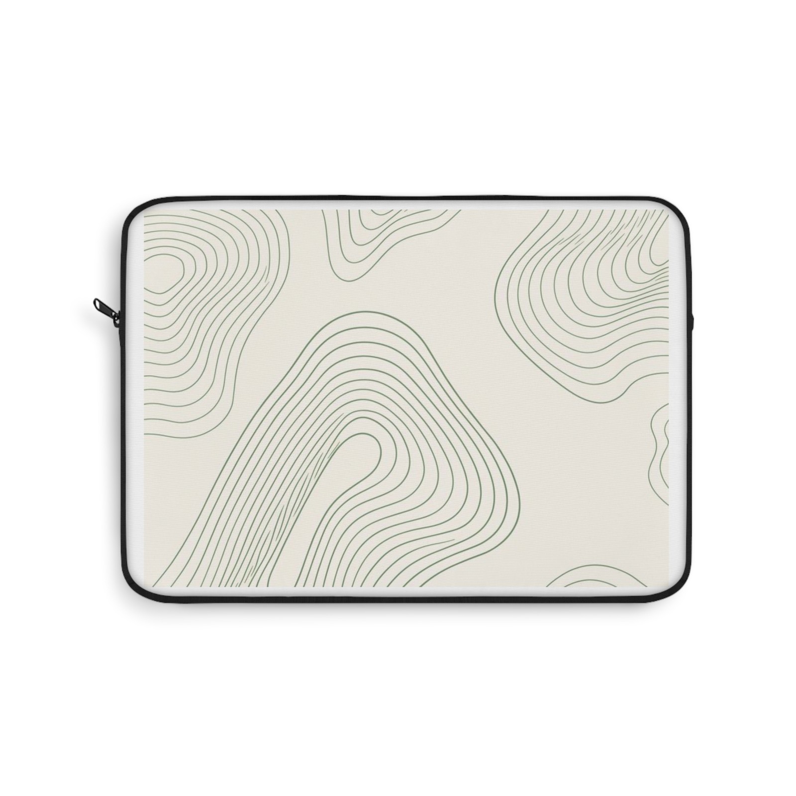 Topographic Map Laptop Sleeve 13" — Sage Contour Lines Case