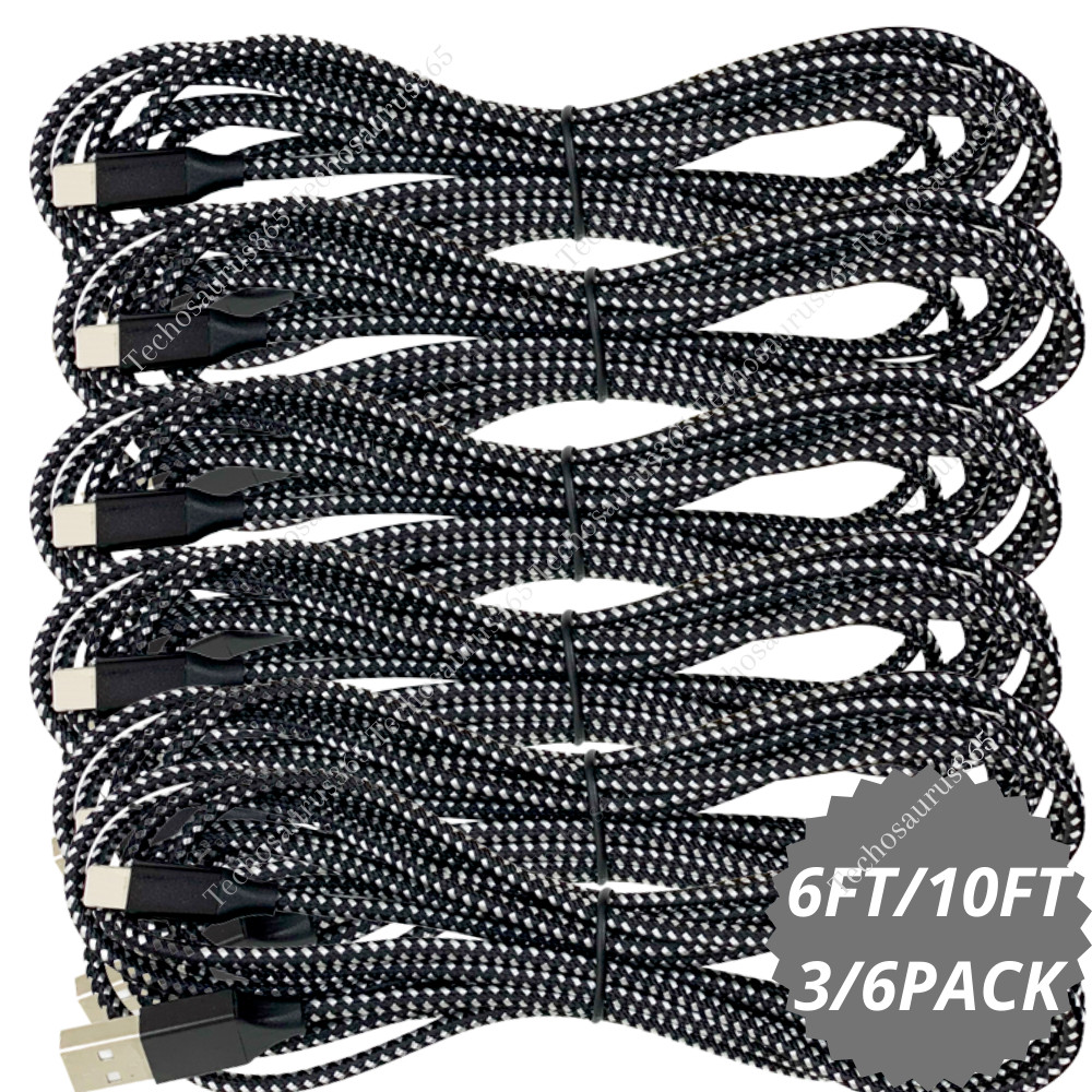 3/6 Pack USB Charger Cable Braided 6/10FT For iPhone 11 XR 8 Fast Charging Cord