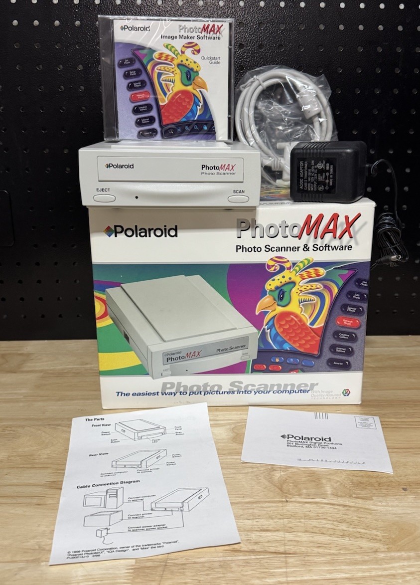 POLAROID PHOTO MAX PHOTO SCANNER & SOFTWARE COMPLETE KIT New Open Box