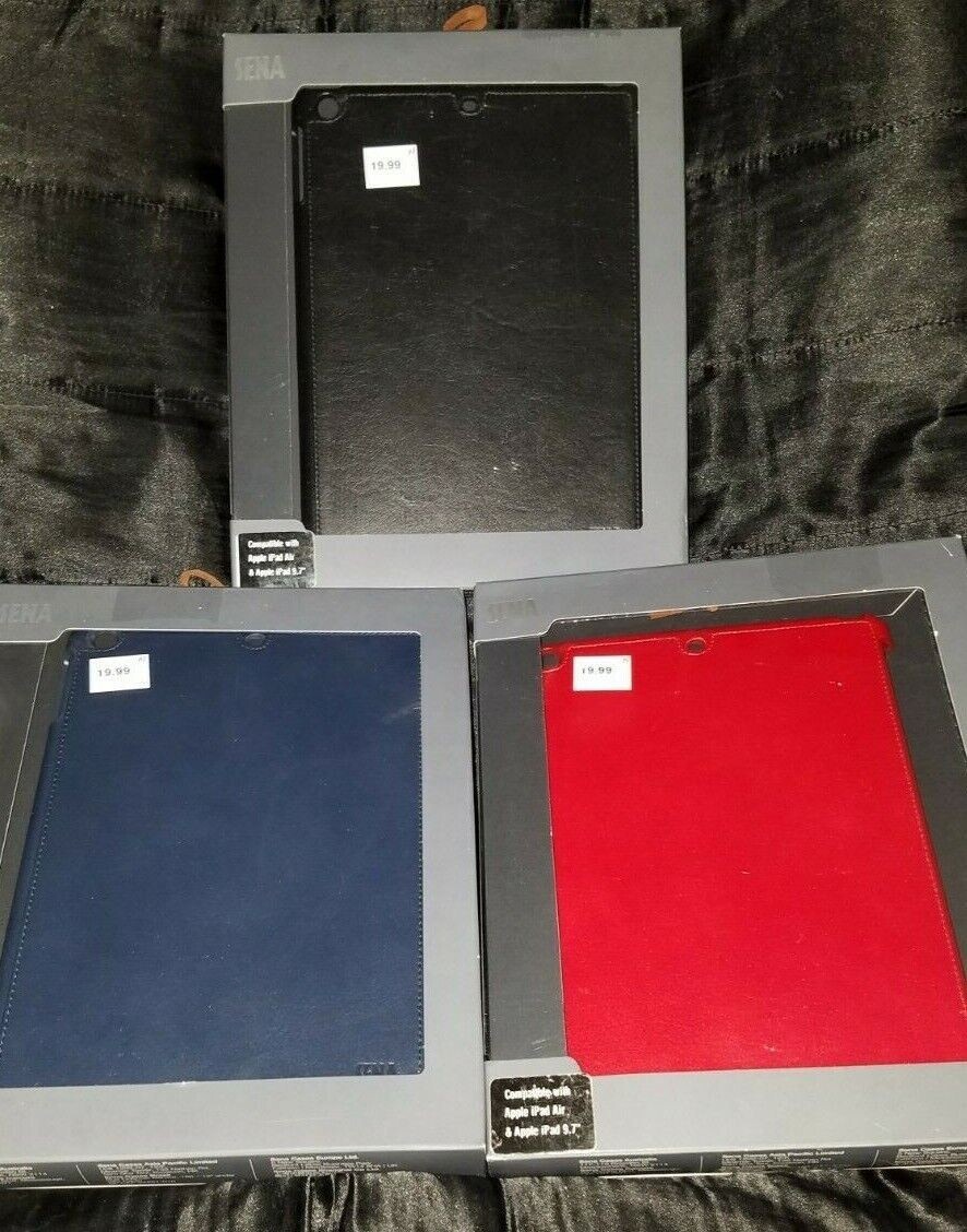 Sena Apple iPad Air & iPad 9.7” Protective Case Lugano Leather Cover Snap-On .