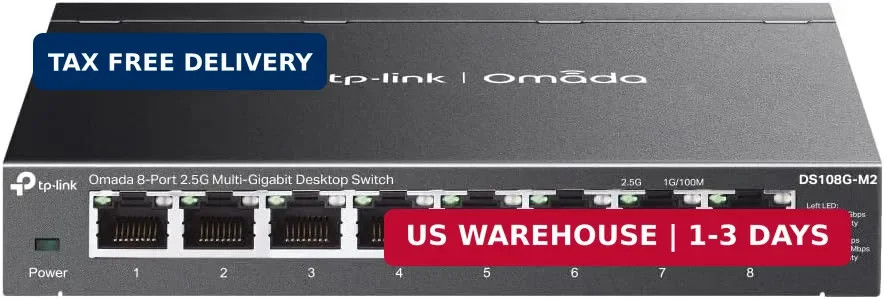 TP-Link Omada 8-Port 2.5Gbps Multi-Gigabit Desktop Switch DS108G-M2