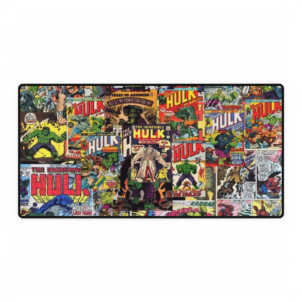The Incredible Hulk Retro Comic Book Covers Collage Vintage Art Mouse Pad Desk