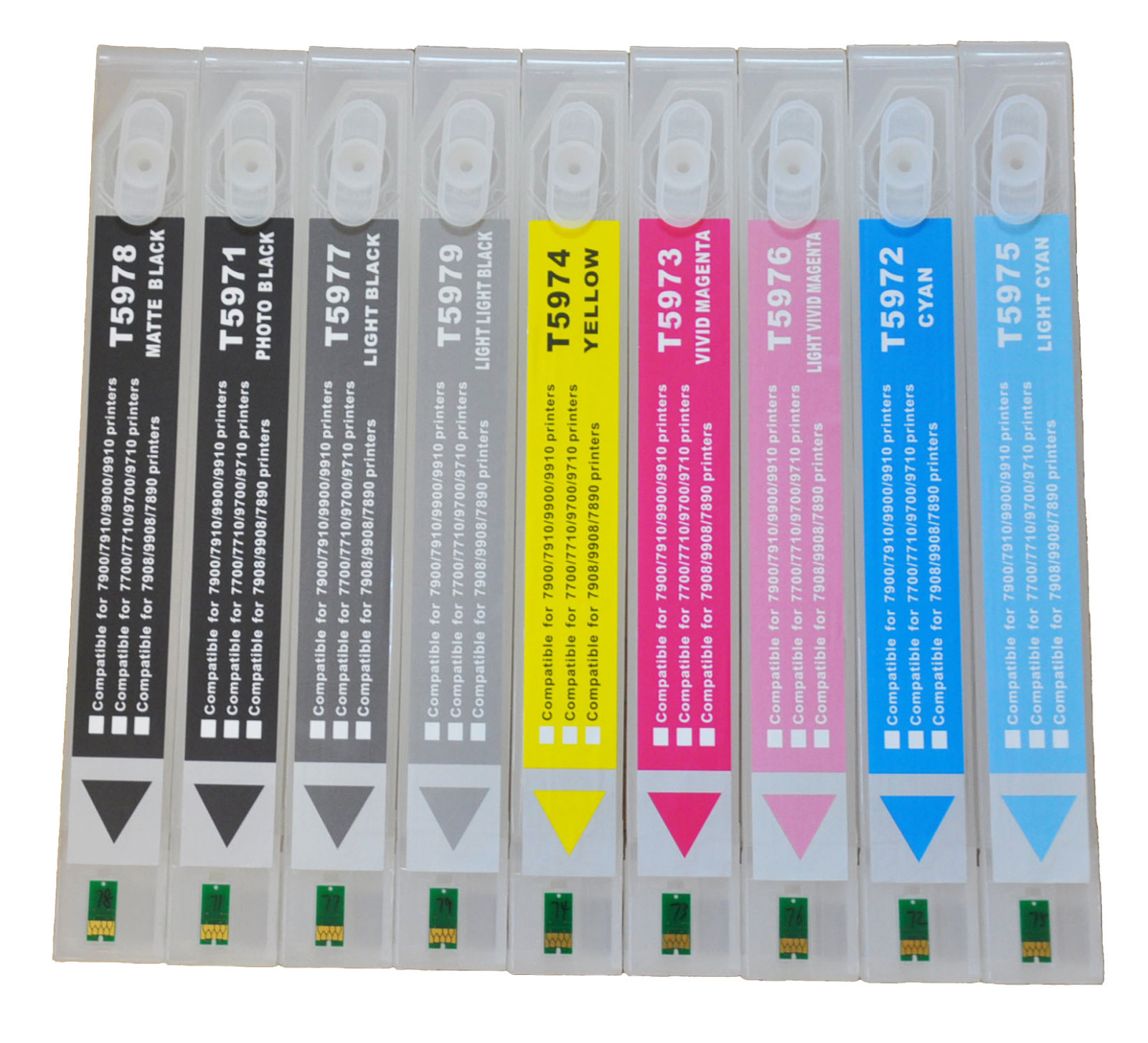 9pcs Refillable DTF HDR Pigment ink Cartridges fr Epson Stylus 7890/9890 Printer