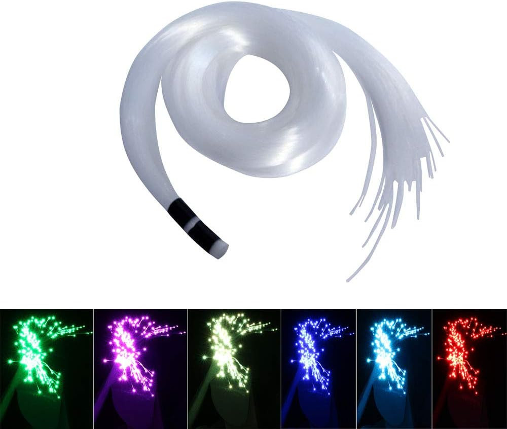 PMMA END Glow Fiber Optic Light Cable 100Pcs Ф0.03In(0.75Mm) 6.5Ft/2M for LED
