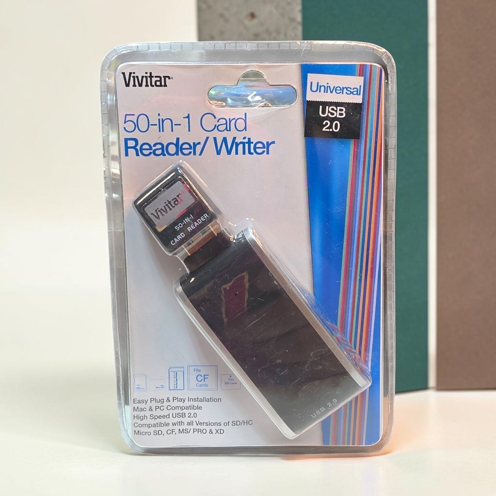 Vivitar 50-In-1 USB 2.0 Memory Card Reader Writer SD MicroSD CF Mac PC NEW 