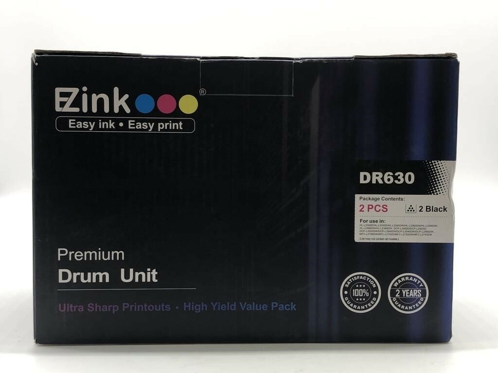 Premium DR630 Drum Unit Black New 2 Pcs For Brother Printers 