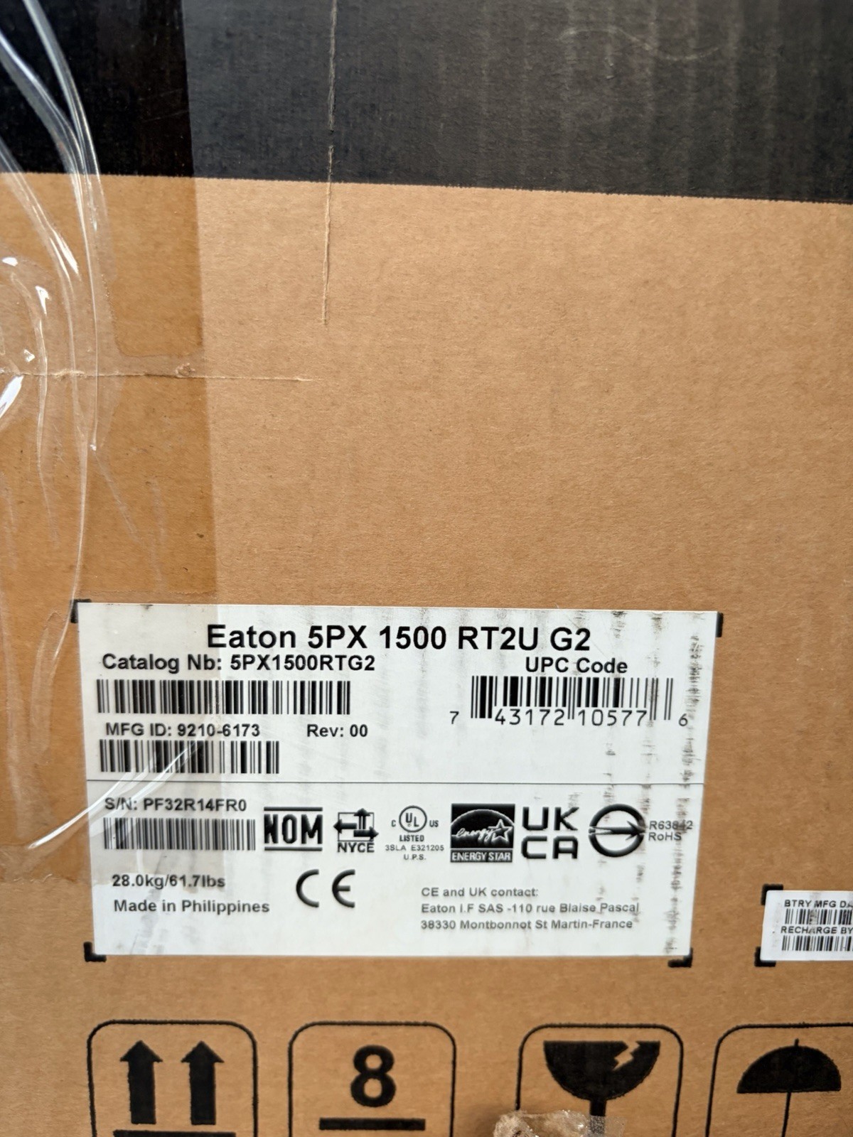 Eaton 5PX 1500 5PX1500RTNG2 RT2U Netpack G2 UPS Battery Backup