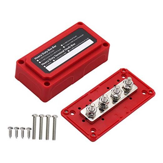  300A Bus Bar Power Distribution Common Busbar 4xM8 (5/16") 12V Red
