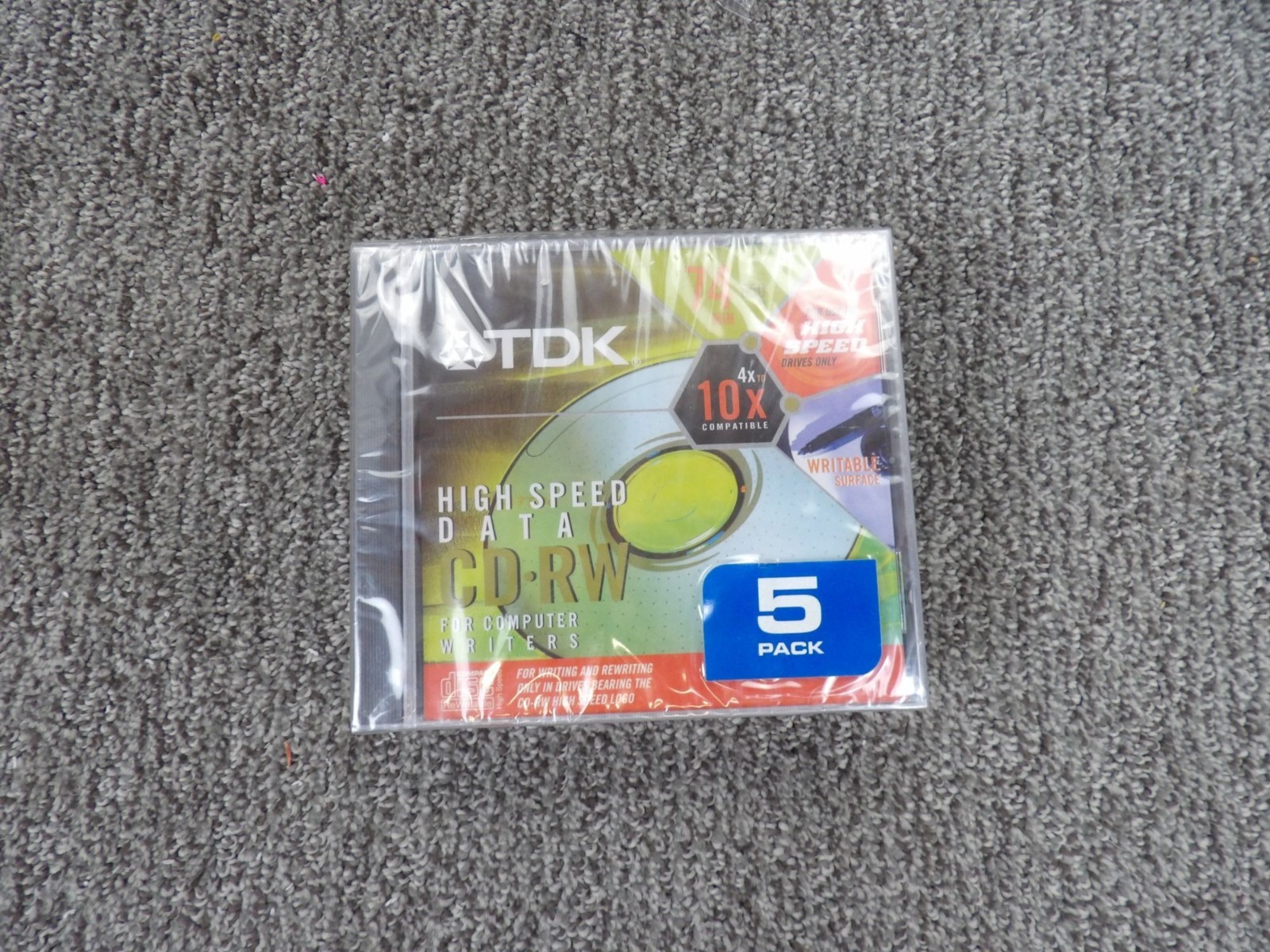 TDK High Speed CD-RW 5-Pack 74min 700MB 4x-10x Compatible Writable Data Discs
