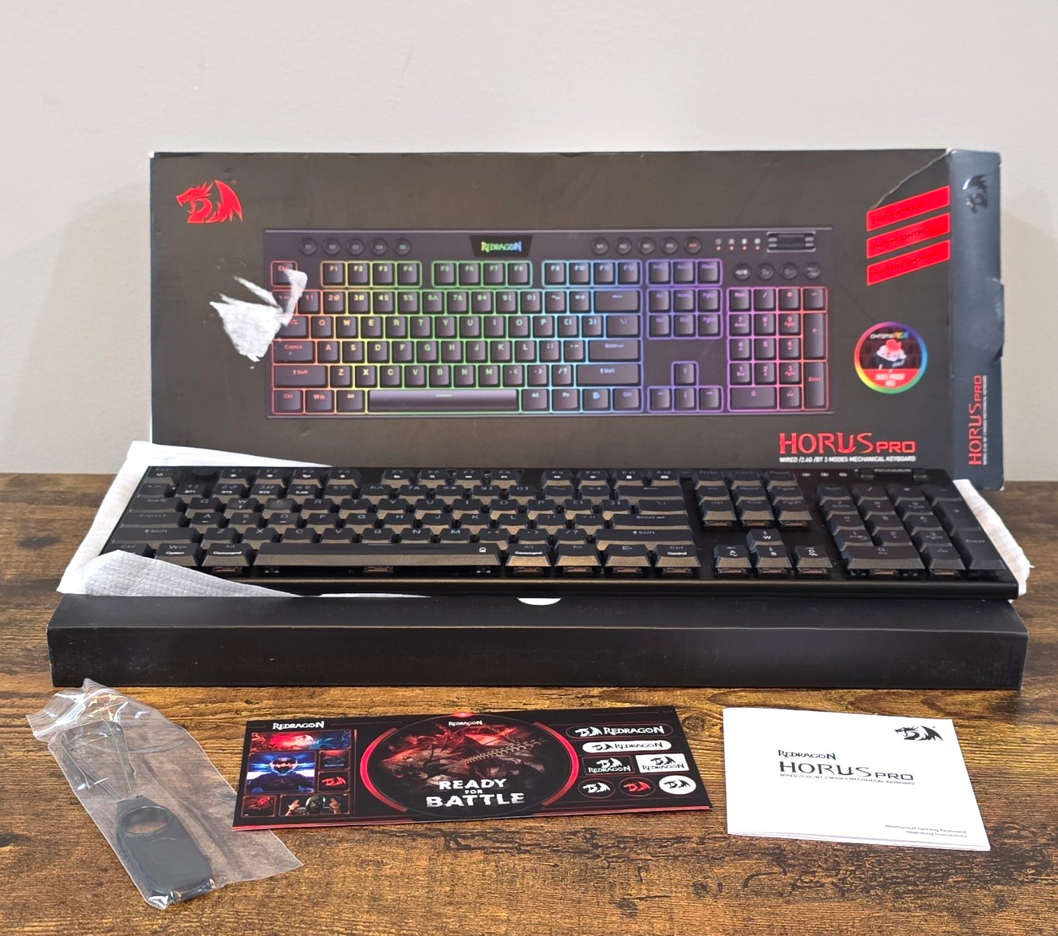 Redragon Horus Pro K618-RGB-PRO Wired/Wireless Mechanical RGB Keyboard Black
