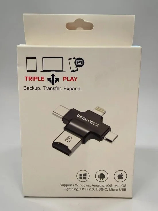 DATALOGIXX Triple Play Back-up, Transfer, and Expand Disk (SILVER) - NEW