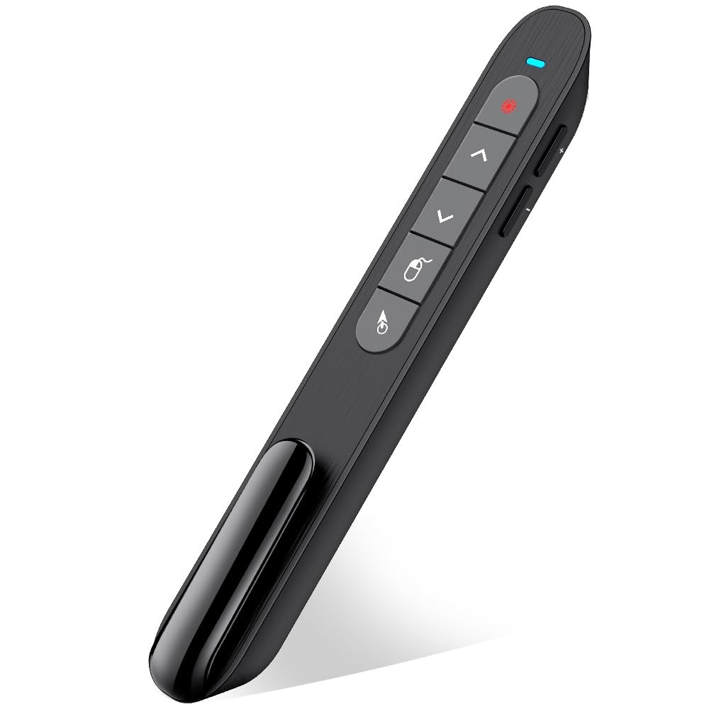 Wireless Presenter Remote with Air Mouse, RF 2.4GZ USB Rechargeable Presentat...
