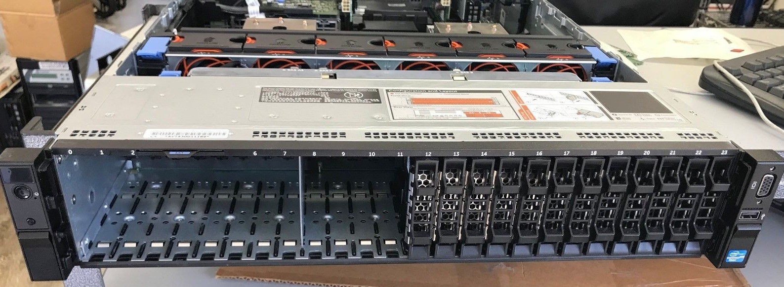 DELL R720xd SERVER 24 BAY SFF 2x SIX CORE XEON E5-2620 32GB RAM  RAID H710