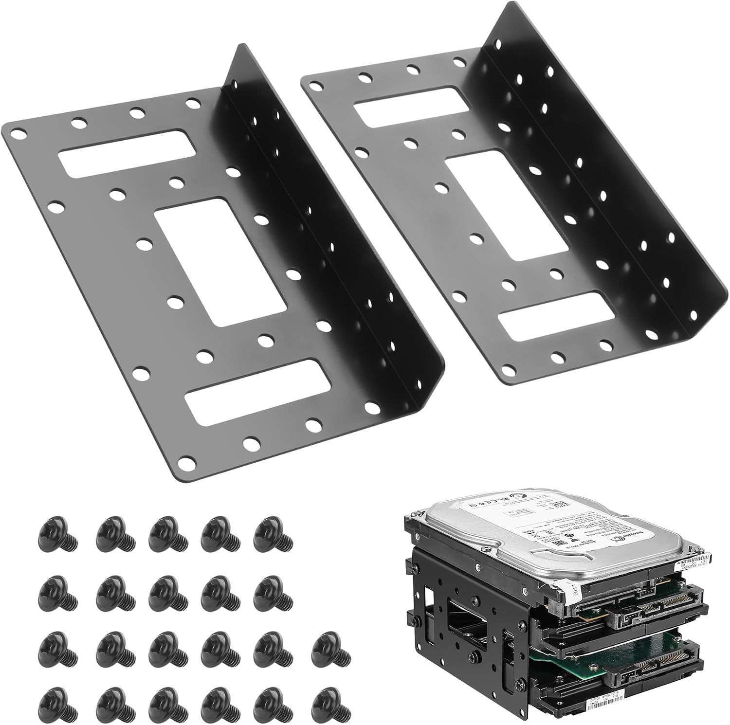 Internal Metal 2.5 To 3.5 Inch SSD HDD Hard Drive Mounting Bracket Tray 2 PCS