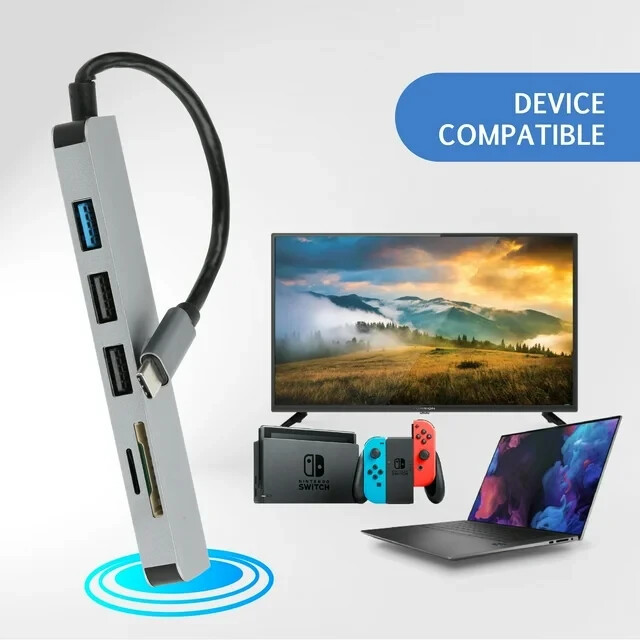 Vivitar Multi-Port USB Hub w- SD, 4K HDMI Micro SD Compact Flash Card Reader