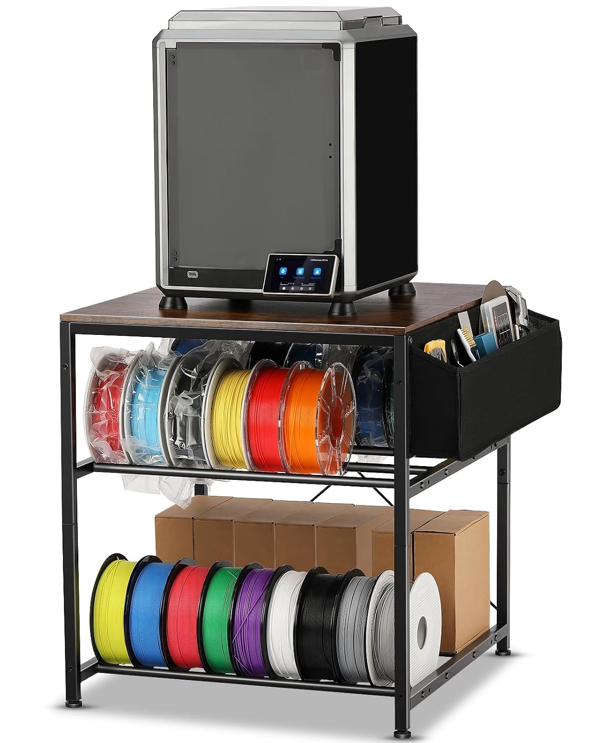 3D Printer Stand with Filament Storage 3-Tier 23.7 * 23.7 * 24.5in Sturdy 3D