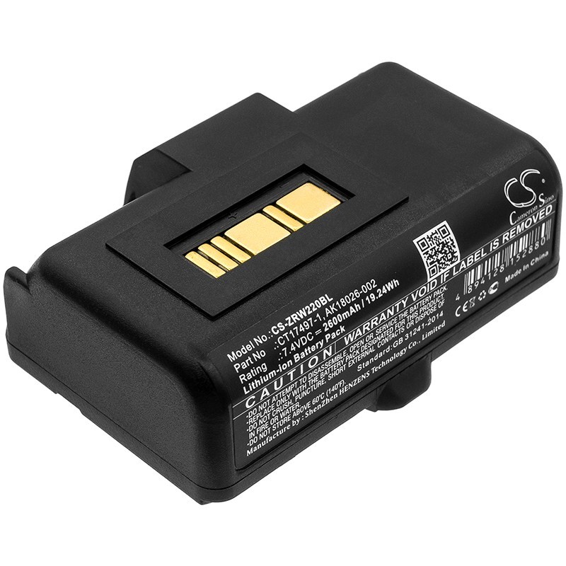 BATTERIE 2600mAh Type CT17497-1 AK18026-002 For Zebra RW220 RW320