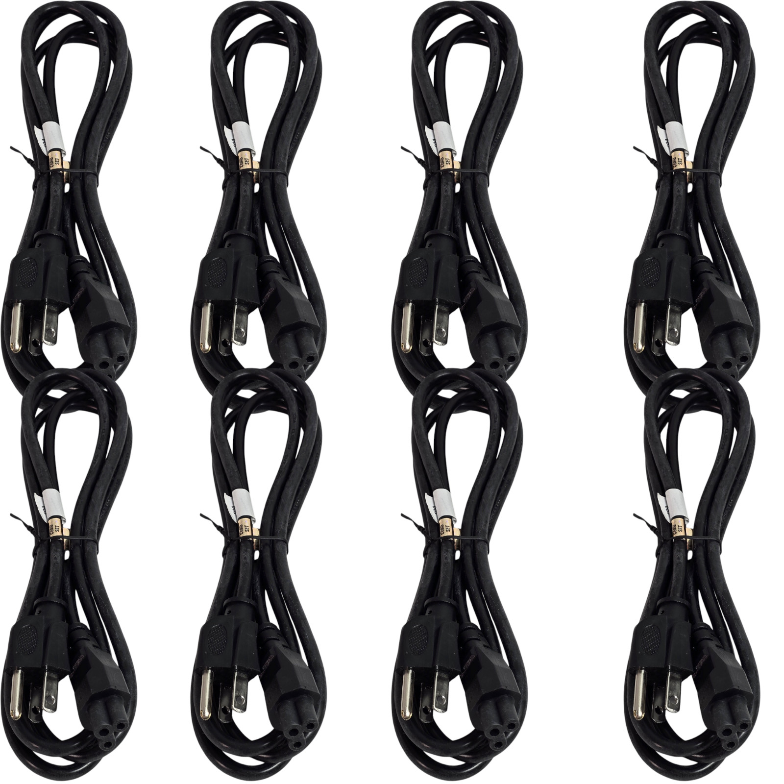 8 Pack Monoprice 7688 6ft IEC C5 Cloverleaf AC Power Cord 18AWG NEMA 5-15P