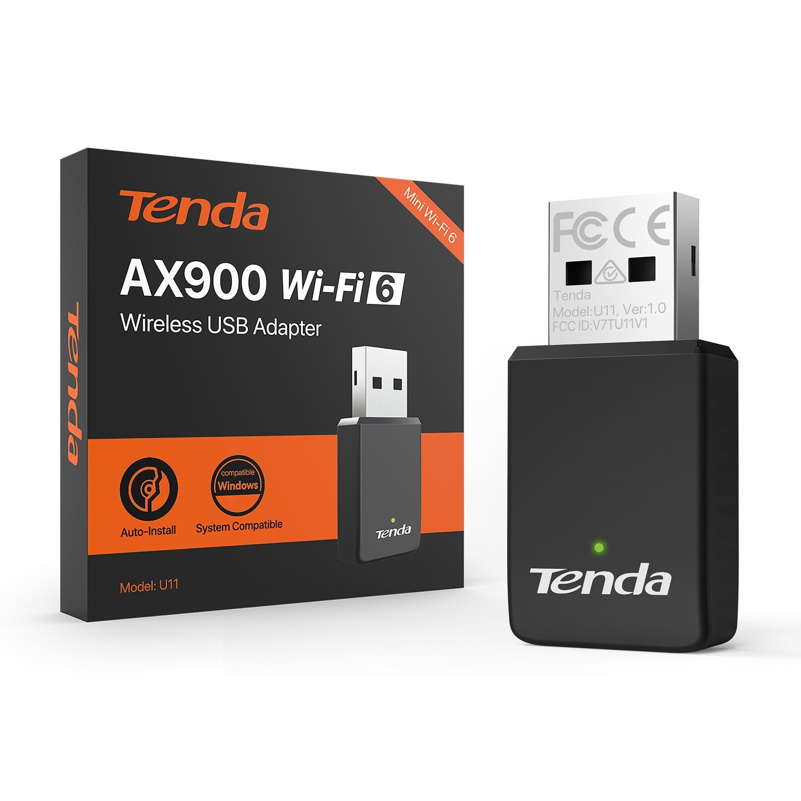 Tenda WiFi Adapter for Desktop PC, AX900 WiFi 6 USB WiFi Adapter 2.4G/5G