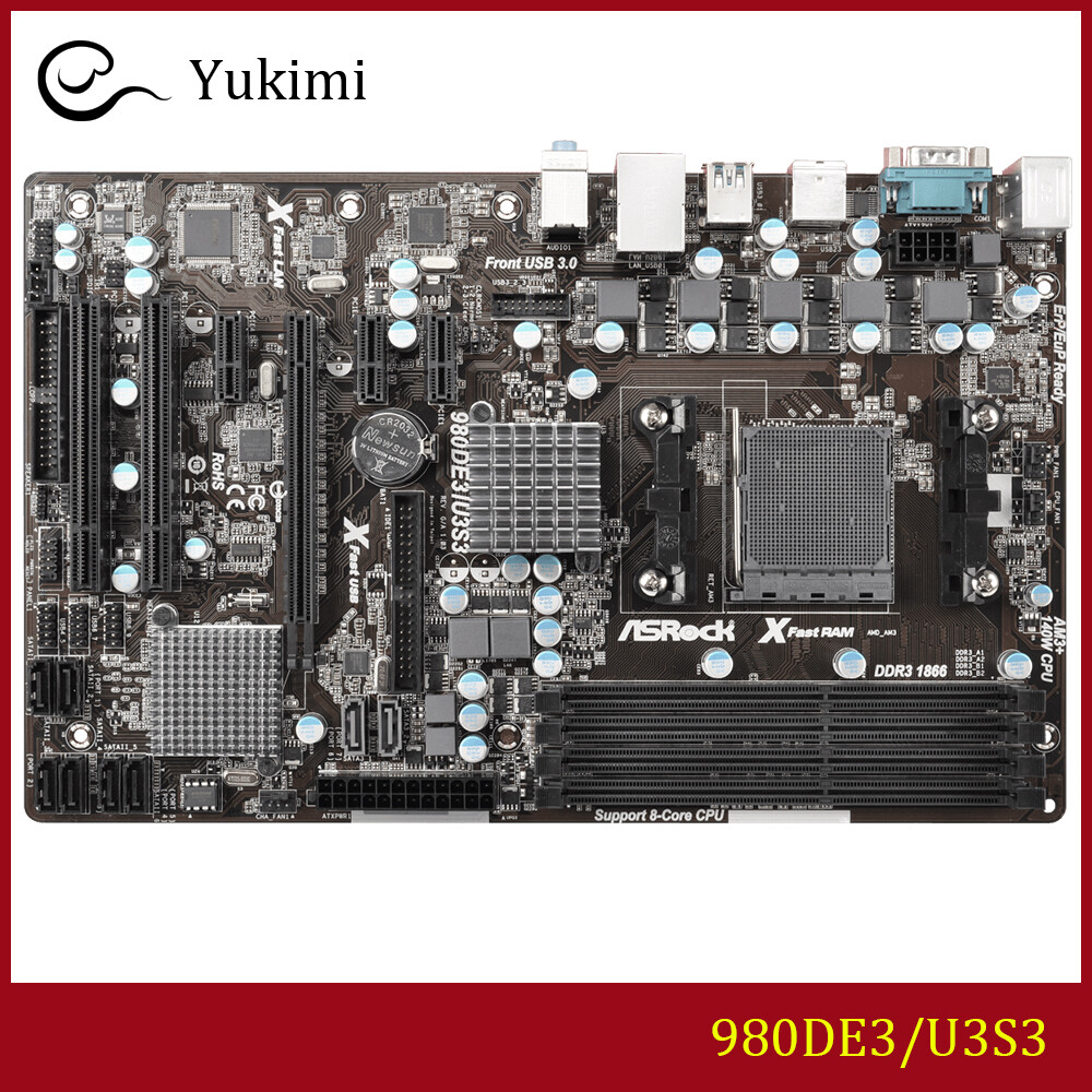 FOR ASROCK 980DE3/U3S3 DDR3*4 AMD RX881 32GB ATX Motherboard Test OK