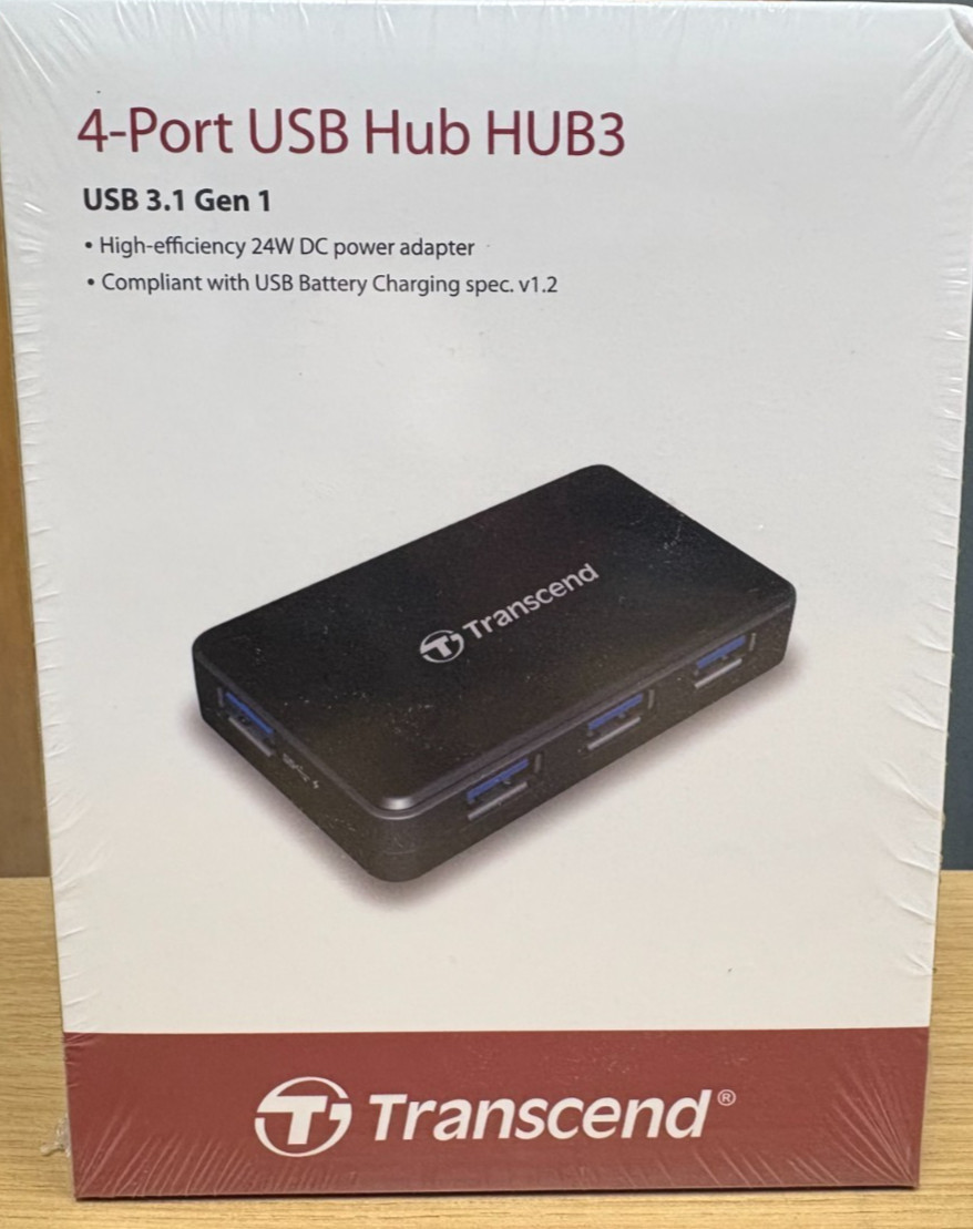 Transcend 4-port USB HUB3 High Output Adapter (P/N: UC-HUB-USB)
