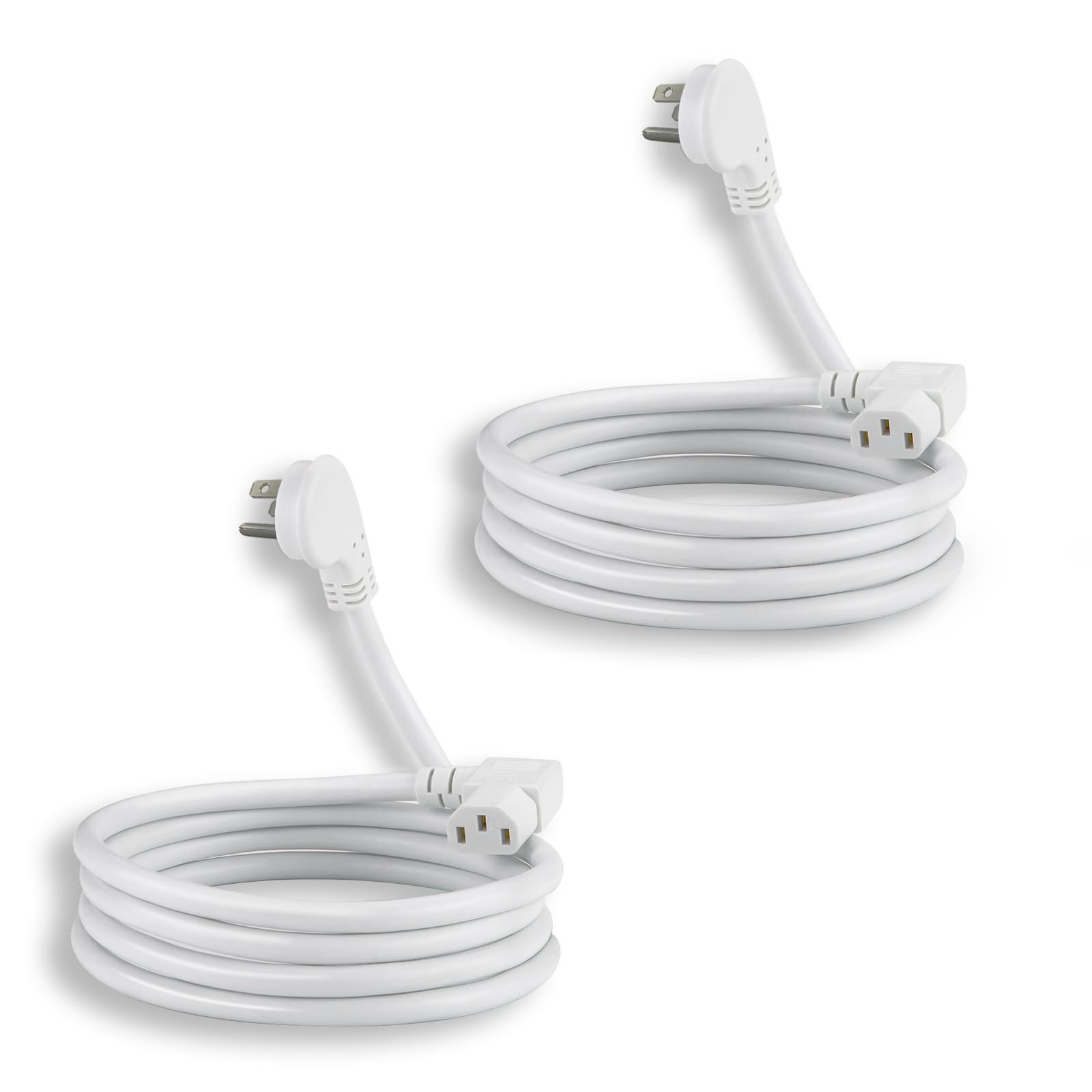 6FT 90Degree Computer Power Cord, Flat Plug to Right Angle IEC C13 Power Cord...