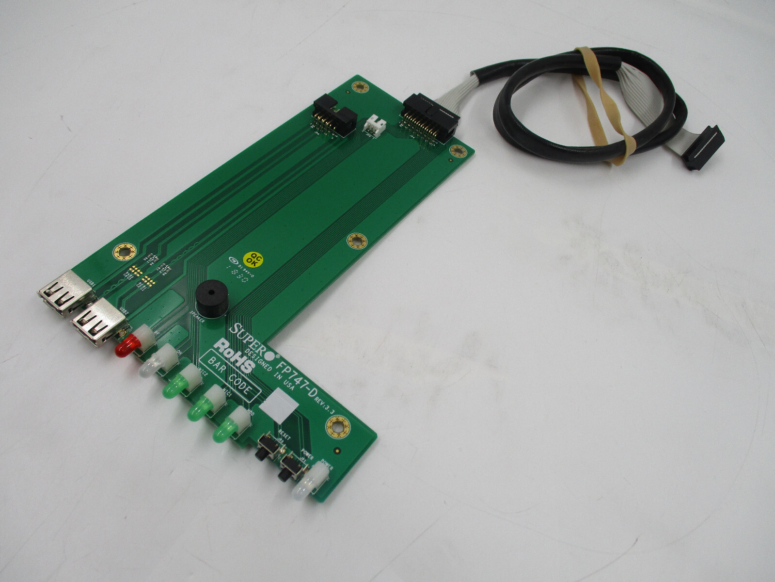 SuperMicro LED USB Power Button Switch Board With Cable FP747-D Tested Working