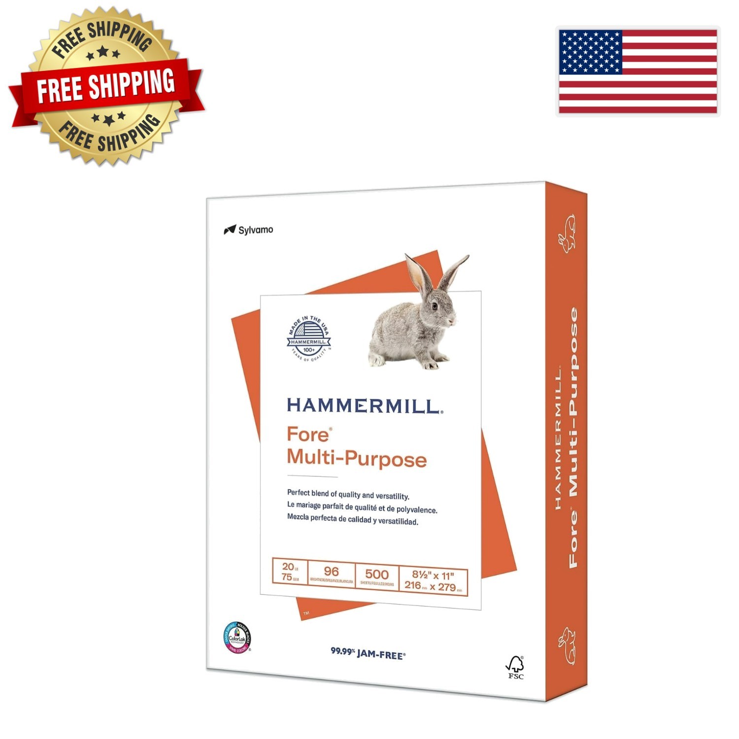 Sustainable 20lb Copy Paper, 500 Sheets - 96 Bright, 8.5x11 for Perfect Prints