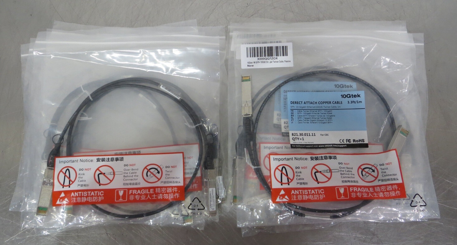 T194393 Lot (12) 10Gtek CAB-10GSFP-P1M Direct Attach Cable 1m 10GBase-CU SFP+