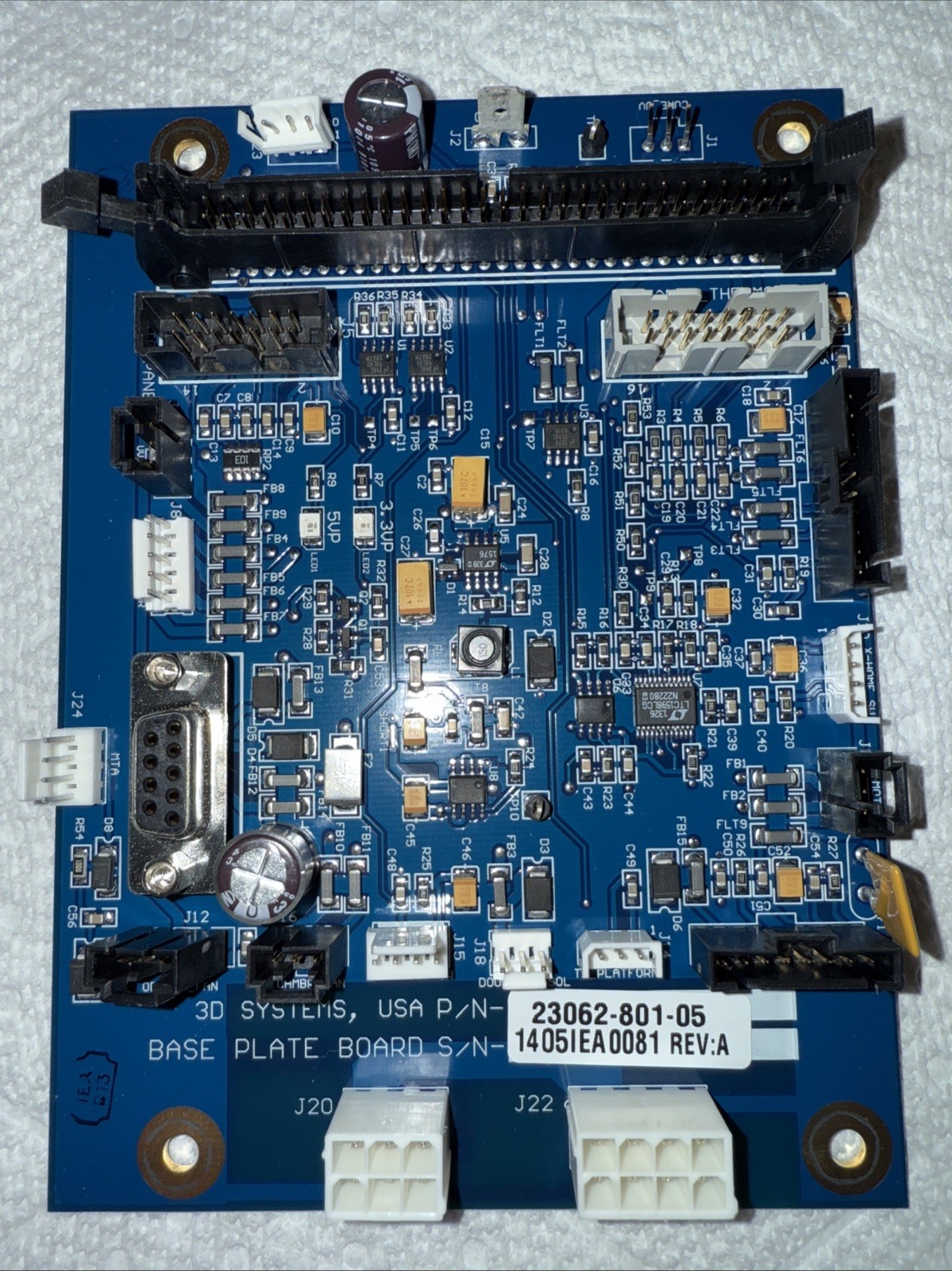 3D SYSTEMS PROJET 3510 SD 23062-801-05 BASE PLATE CIRCUIT BOARD