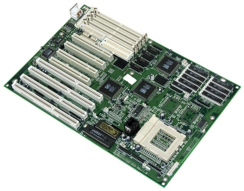 ECS SI55P AIO REV 1 SOCKET 7 4x EDO DRAM 4x PCI 4x ISA MOTHERBOARD